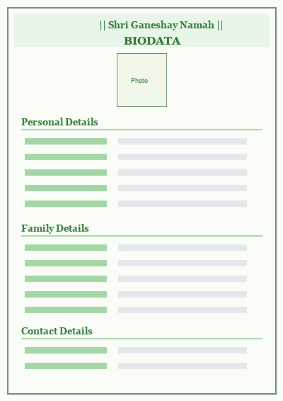 Elegant marriage biodata template preview