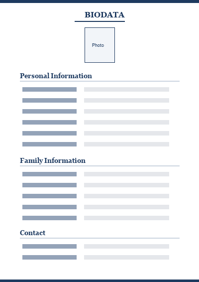 Minimal marriage biodata template preview