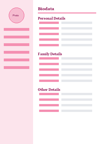 Modern marriage biodata template preview